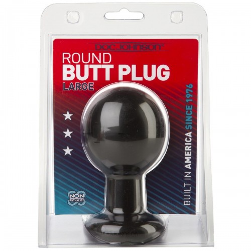 Круглая черная анальная пробка Classic Round Butt Plugs Large - 12,1 см. в Смоленске
